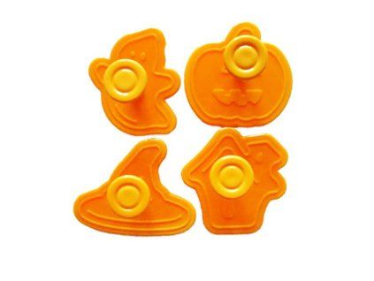 RAZÍTKO NA CUKROVÍ 4KS HALLOWEEN PLAST ORANŽOVÁ