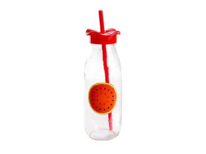 LÁHEV S VÍČKEM A BRČKEM 500ML, MOTIV OVOCE, ASSORT