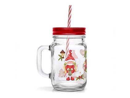 SKLENICE MASON S VÍČKEM A BRČKEM 450ML ELFÍCI