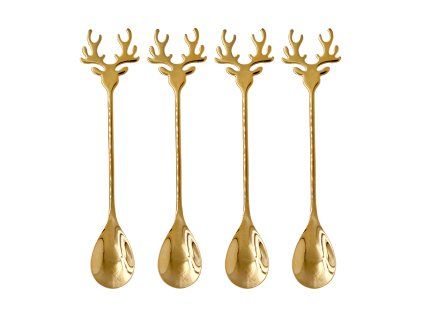 Vánoční čajová lžička TORO 4ks zlatý los