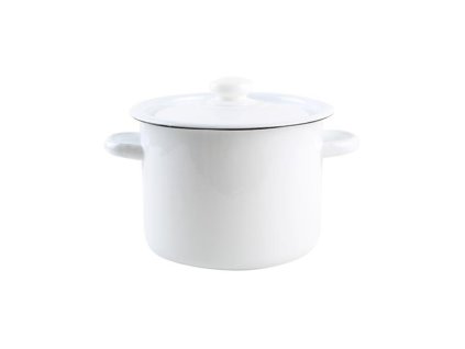Smaltovaný hrnec s poklicí 4,5l bílý
