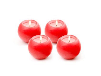 SVÍČKA KOULE, 4KS / ČERVENÁ