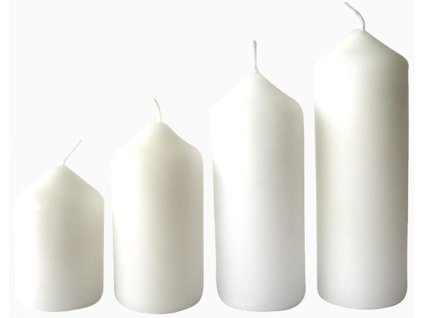 Svíčka adventní bílá 4 velikosti,   průměr  4 cm