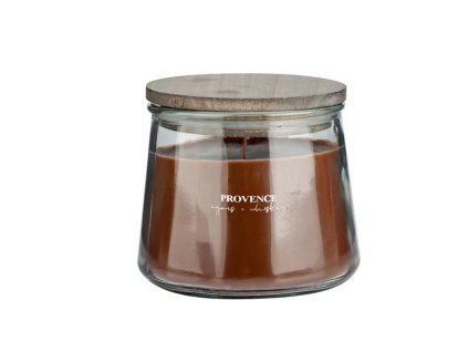 Vonná svíčka ve skle PROVENCE dřevěný knot 28 hodin cigars&whisky