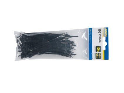 SVORKA KABELOVÁ 100KS 2,5X120MM ČERNÁ KINZO