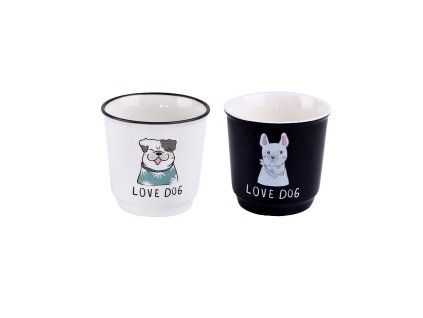 SET HRNKŮ 6KS LOVE DOG, KERAMIKA 100ML 2ASS