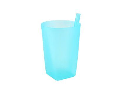Plastový kelímek s brčkem TORO MIX barev