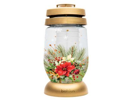 Hřbitovní lucerna BOLSIUS 22cm červený květ