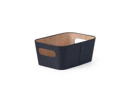 KOŠ ÚLOŽNÝ 26*18*11CM ČERNÁ PAPÍR+LEPENKA