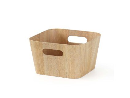 KOŠ ÚLOŽNÝ 27*27*16CM BARVA DŘEVA PAPÍR+LEPENKA