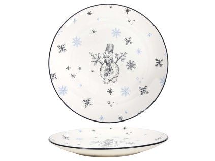 TALÍŘ SNĚHULÁK MODRÝ ČERNÝ 26,5CM