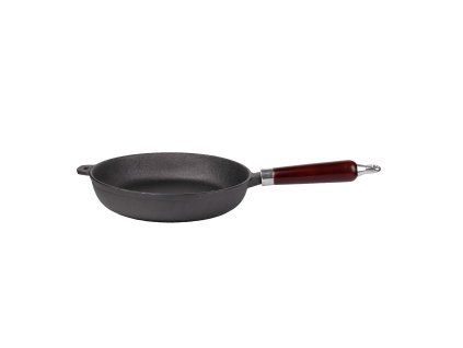 PÁNEV 24CM LITINA,RUKOJET BUKOV.DŘEVO,HÁK NA KONCI