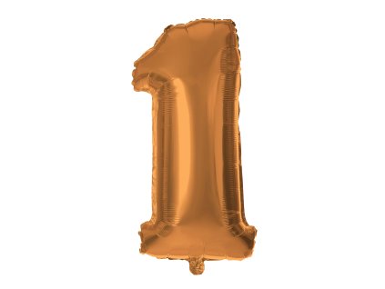 BALÓNEK ČÍSLICE 1, 30CM, MATNĚ BRONZOVÁ