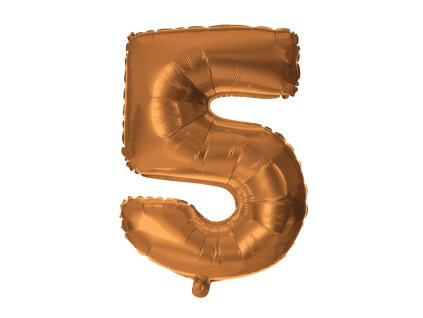 BALÓNEK ČÍSLICE 5, 30CM, MATNĚ BRONZOVÁ