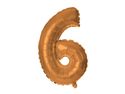 BALÓNEK ČÍSLICE 6, 30CM, MATNĚ BRONZOVÁ