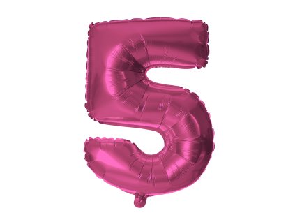 BALÓNEK ČÍSLICE 5, 30CM, MATNĚ RŮŽOVÁ