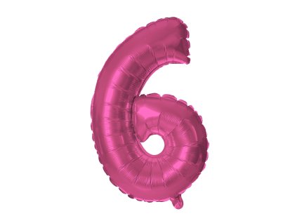 BALÓNEK ČÍSLICE 6, 30CM, MATNĚ RŮŽOVÁ