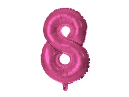BALÓNEK ČÍSLICE 8, 30CM, MATNĚ RŮŽOVÁ