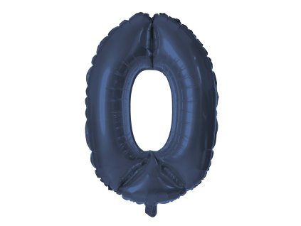 BALÓNEK ČÍSLICE 0, 30CM, MATNĚ TMAVĚ MODRÁ