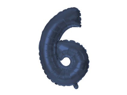 BALÓNEK ČÍSLICE 6, 30CM, MATNĚ TMAVĚ MODRÁ