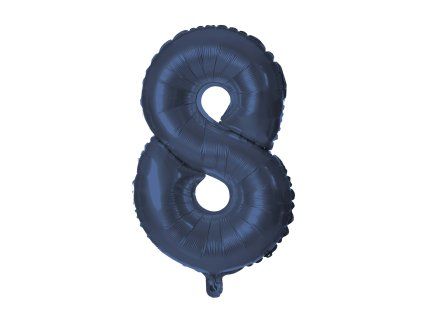 BALÓNEK ČÍSLICE 8, 30CM, MATNĚ TMAVĚ MODRÁ