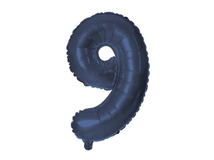 BALÓNEK ČÍSLICE 9, 30CM, MATNĚ TMAVĚ MODRÁ