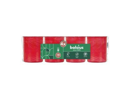 SADA HŘBITOVNÍCH SVÍČEK 4X18H BEZ VÍČKA ČERVENÁ