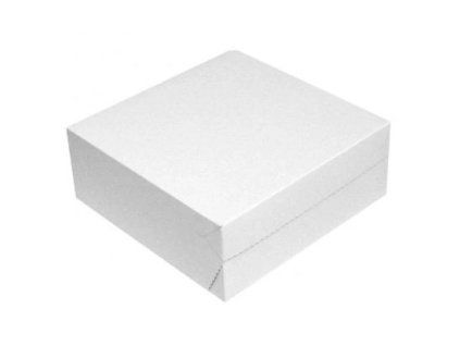krabice dortová 30x30x10cm, bílá, papír,