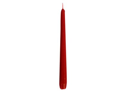 Svíčka kónická tmavě červená, 24,5cm