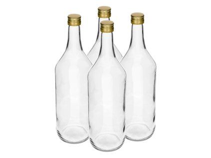 láhev 1000ml skleněná s uzávěrem (4ks)
