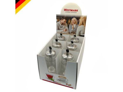 Cukřenka dávkovací PARIS-STAINLESS - presentační box / 6 ks