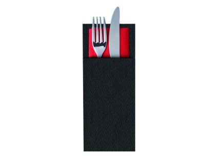 Sada kapes na příbory RÁMEČKY 24 x 9 cm - antracit / 6 ks