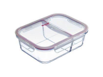 Dóza na potraviny s dvěma přihrádkami, skleněná 1,38 l