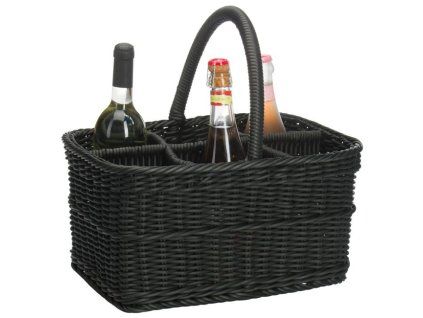 Koš na šest lahví 38 x 29 x 20 cm - černý