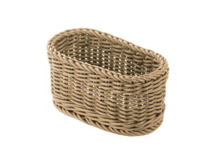 Košík oválný, stolní 14 x 7,5 x 6,5 cm - světle béžový