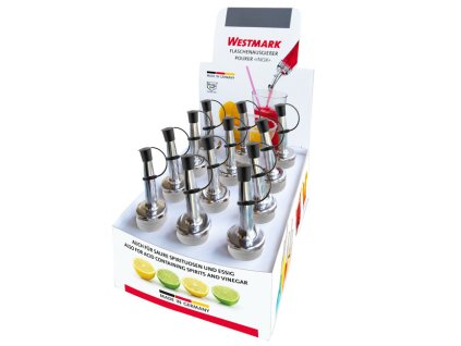 Nálevka s víčkem a příchytkou, silikonová INOX STANDARD / 12 ks