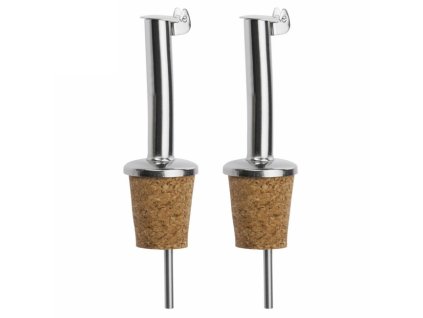 Nálevka s kovovým víčkem, korková INOX STANDARD / 2 ks
