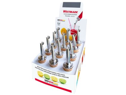 Nálevka s kovovým víčkem, korková INOX GASTRO / 12 ks