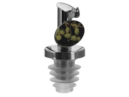 Nálevka na olej s kovovým víčkem a dekorem, silikonová INOX ÖL-SPEZIAL