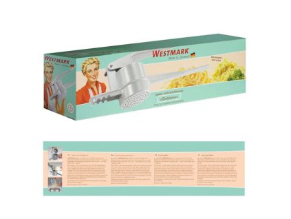 Lis na brambory/noky, kulaté otvory SPÄTZLEPRESS - stříbrný, retro styl