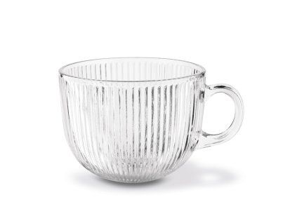 hrnek 450ml ANASTAZJA-RIFFLES d11x8,5cm, JUMBO, vroubk.sklo