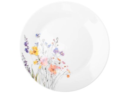 talíř d23cm mělký TULYA, luční květiny, porcelán