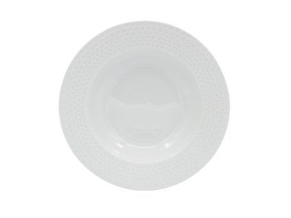 talíř hluboký 25,5cm HONEYCOMB porcelánový BÍ