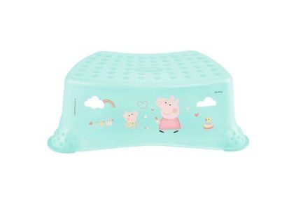 taburetka 1stup. 40x28,v.14cm, pras.PEPA, tyrkys, protiskluz., plast