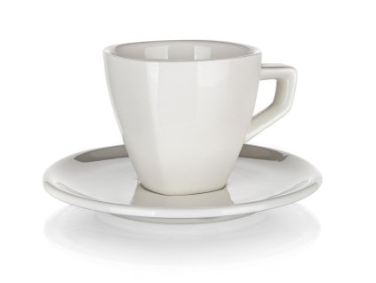 šálek + podšálek 120ml square ALBA porcelánový BÍ (6ks)