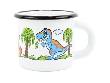 hrnek d 7cm, bílý DINO, 0,25l, čes.smalt