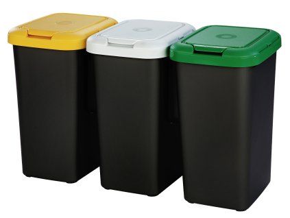 Koš na tříděný odpad TRIO 3x25L, černá