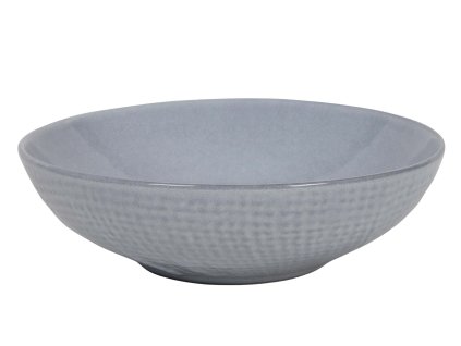 TALÍŘ HLUBKÝ 18X5.5CM KERAMIKA ŠEDÝ TKANÝ VZOR