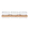 miska sada 4díl.(3xmiska,1xtác) 33x9,7x4,7cm porcelán/bambus BRILLANTE