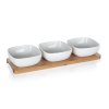 miska sada 4díl.(3xmiska,1xtác) 33x9,7x4,7cm porcelán/bambus BRILLANTE